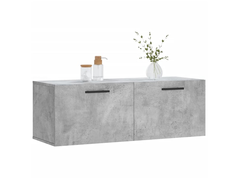  Armoire murale salon gris béton 100x36,5x35cm bois d'ingénierie shl5857  - Conforama C