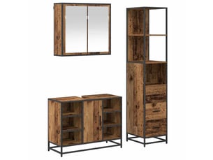 Ensemble de mobilier de salle de bain 3 pc bois ancien cf64267