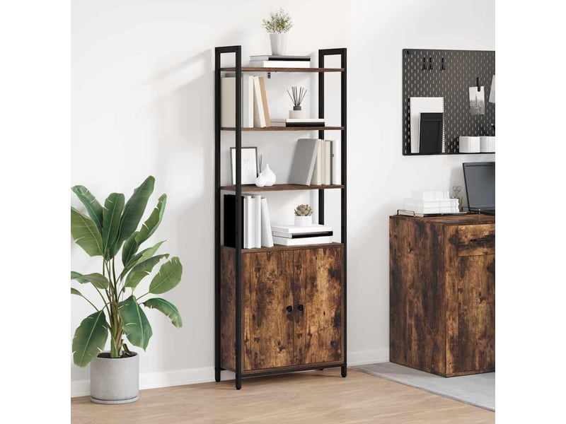  Bibliothèque 6 niveaux, armoire à livres 60 x 24 x 161 cm bois d'ingénierie shl2984  - Conforama B