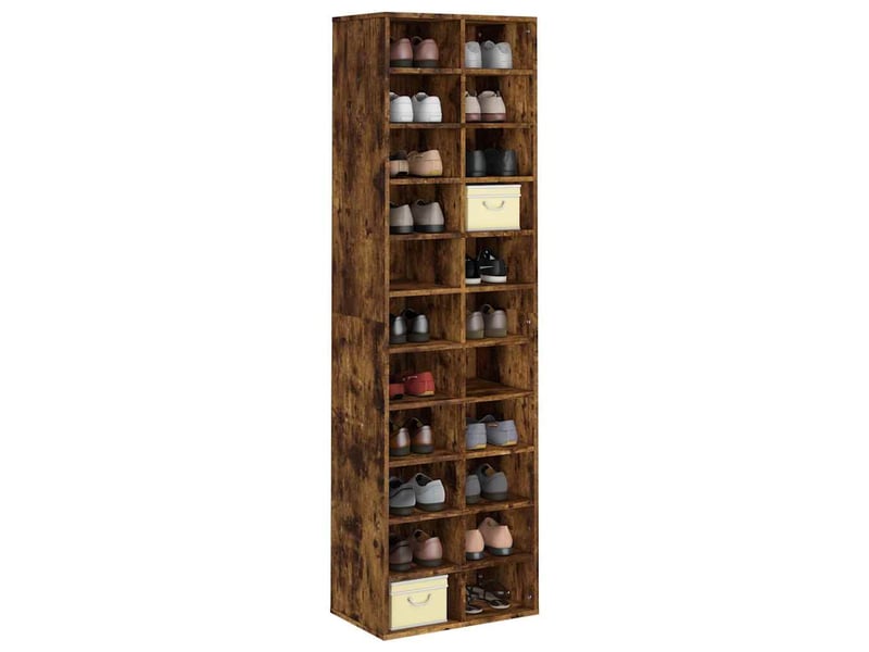  Meuble à chaussures, armoire à chaussures chêne fumé 54x34x183 cm bois d'ingénierie  - Conforama C