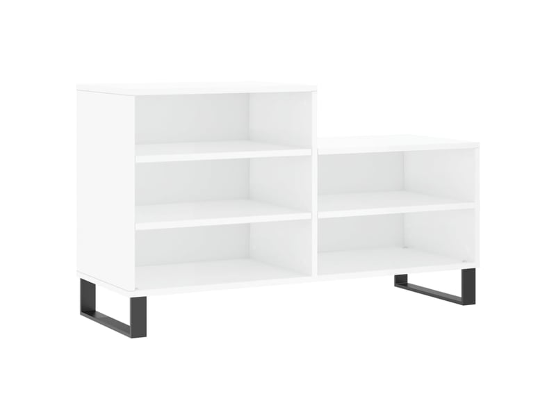  Meuble à chaussure blanc brillant 102x36x60 cm bois ingénierie shl7115  - Conforama A