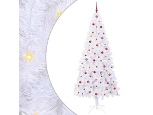 Sapin de noël artificiel, arbre de noël avec 300 led blanc 240 cm pvc et acier shl7888