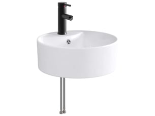 Lavabo avec robinet et évacuation noir mat 40.5x40.5x15 cm