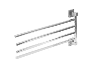 Barre de porte serviette en acier inoxydable, rotative à 180°, 4 tiges, serviette et