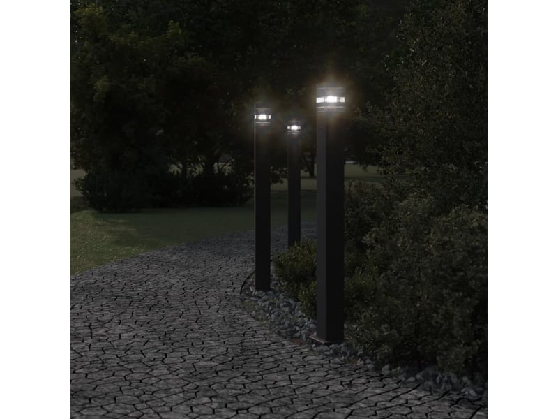  Lampadaire d'extérieur avec sortie 110 cm aluminium noir 02_0042528  - Conforama C