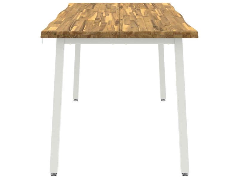  Table à manger, table de salle à manger en bord vivant 160x90x75 cm blanc shl43209  - Conforama E