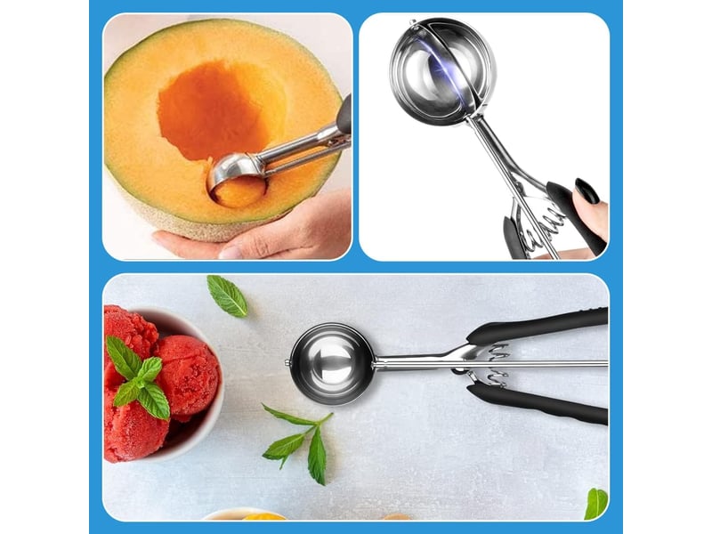  Cuillere a glace, 5 cm cuillere glace boule, matériau en acier inoxydable 304, pour la crème glacée, les boules de melon, les boulettes de viande, l  - Conforama C