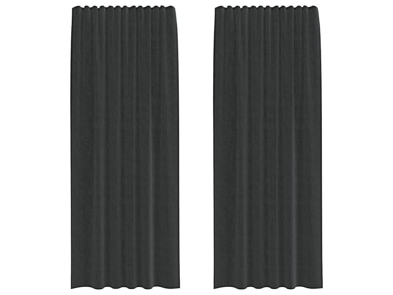  Lot de 2 rideaux en voile, voilages avec passe-tringles noir cf44457  - Conforama A
