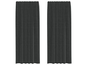 Lot de 2 rideaux en voile, voilages avec passe-tringles noir cf44457