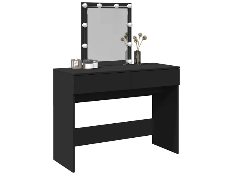  Coiffeuse, table de maquillage avec led noir 100x40x130 cm shl32165  - Conforama D