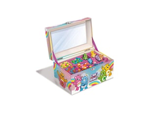 Boite bijoux creatif care bears avec perles et breloques miroir integre