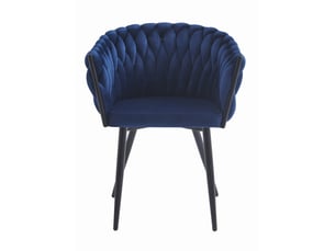 Chaise - leobert - orion - velours bleu marine - 61 x 55 x 79 cm