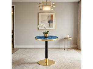 Table basse rond(e) coloris bleu <strong>MEULVA</strong> <strong></strong> - 60 cmx60 cm