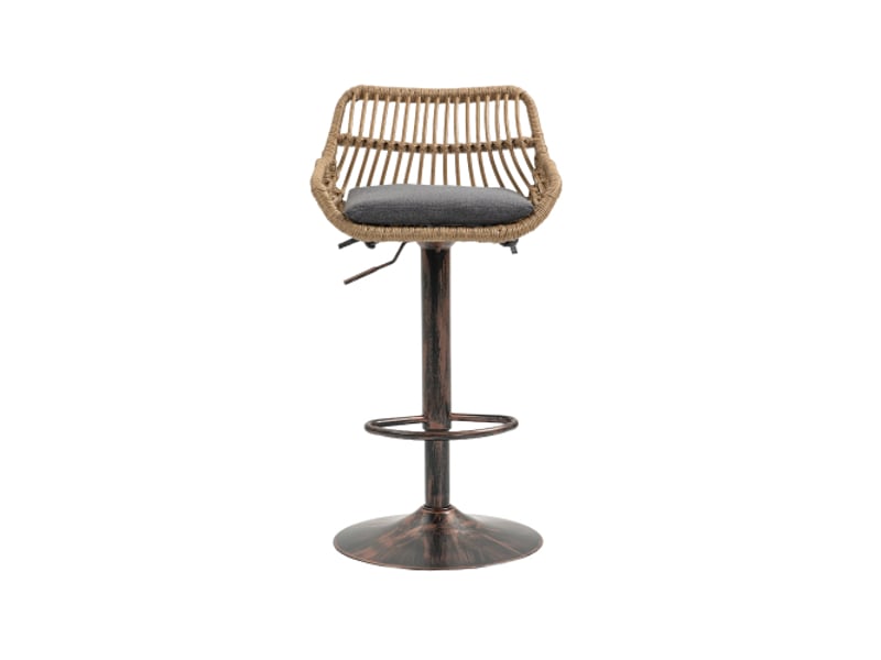  Tabourets de bar réglables - lot de 2 - lin - 49x48x89-109 cm - hauteur réglable 65-85 cm - pivotant 360° gris - Conforama A