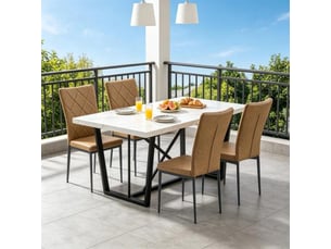 Chaises à haut dossier élégantes – salle d'attente, cuisine et salon – lot de 4 chaises de réception