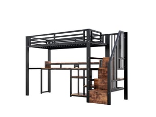 Lit mezzanine 90x200 cm SOGEU   coloris noir