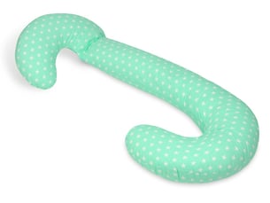 Coussin usages multiples etoiles blanches sur fond bleu menthe