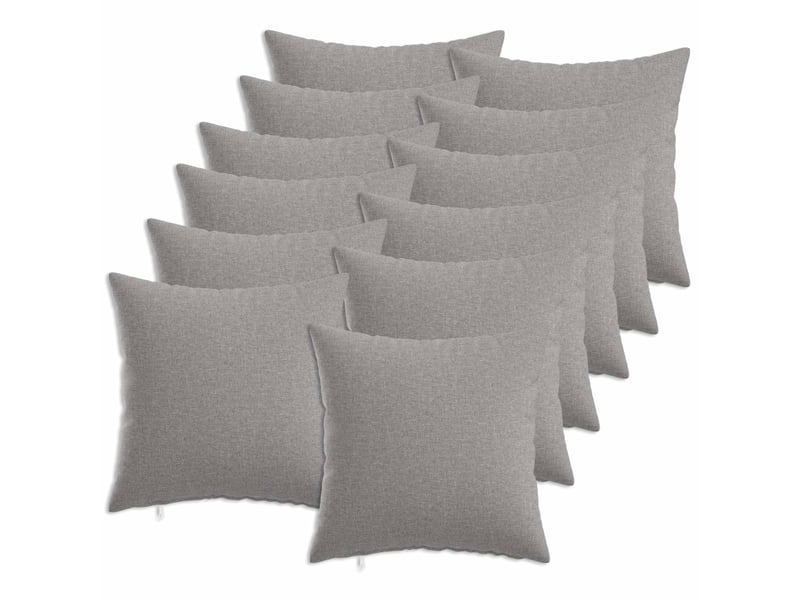  Lot de 12 coussins avec oreiller, coussins décoratifs heerlen gris nuage tissu cf50094  - Conforama B