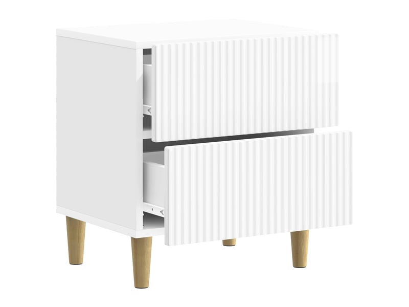  Table de chevet - cabinet de chevet - table de nuit 2 pièces blanc brillant 43 x 34,5 x 48 cm  - Conforama E