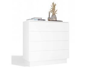 Amber 4s - commode 4 tiroirs - 85x84x40 cm - pour chambre et salon - blanc