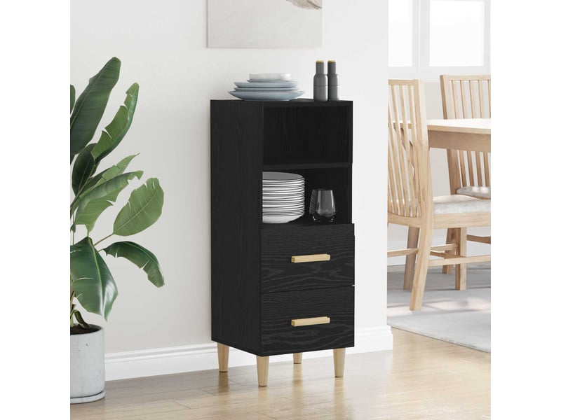 Buffet - bahut - meuble de rangement chêne noir 34 x 34,5 x 90 cm bois d'ingénierie - Conforama D