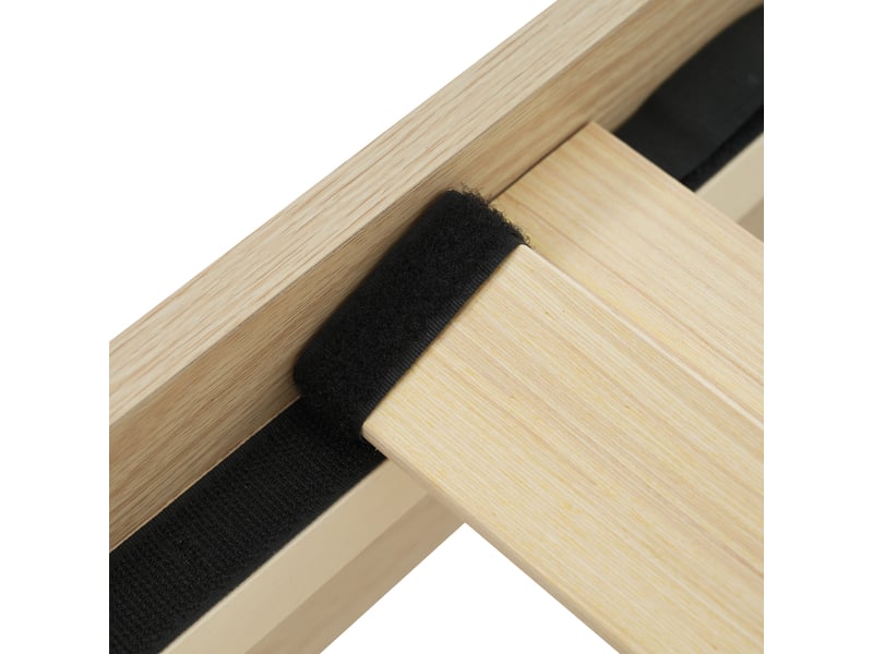  Lit double 160x200 cm en bois et corduroy avec rangement et led beige chicfurn  - Conforama E