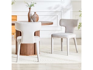 Ensemble de 2 chaises de salle à manger modernes - dossier en t, assise en tissu rembourré, cadre métal à 4 pieds