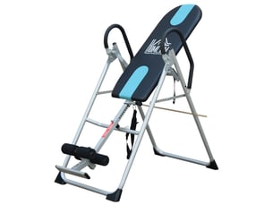 Table d'inversion de musculation pliable ceinture de sécurité réglable acier coloris argent noir