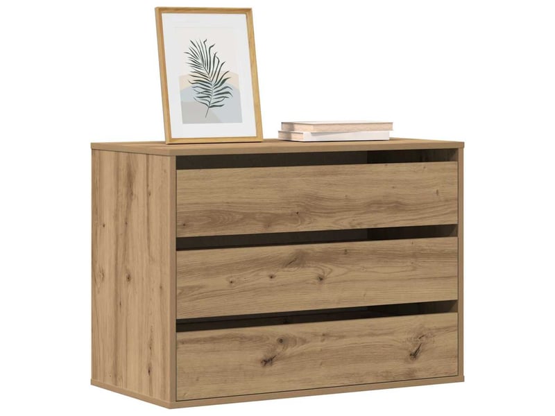  Commode chambre adulte, commode d'angle chêne artisanal 80x41x58 cm bois d'ingénierie  - Conforama C