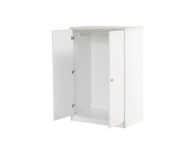 Armoire 2 portes 80x50x120 cm – blanc – penderie compacte avec tringle intérieure pour petit espace - Conforama D