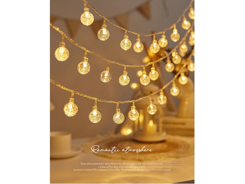  Guirlande lumineuse 100 leds 10m - 8 modes pour décoration noël, jardin, fêtes  - Conforama E