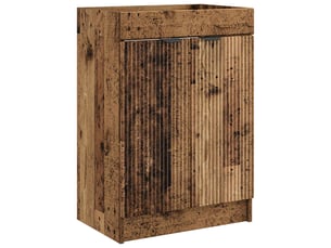 Armoire sous évier de salle de bain, meuble de rangement bois ancien shl8855