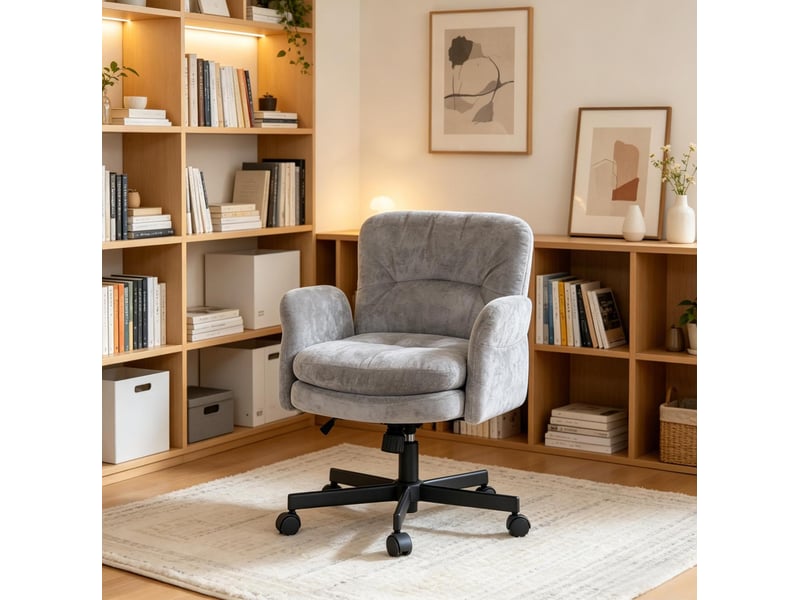  Chaise de bureau pivotante 360° réglable en hauteur avec accoudoirs evryae  - Conforama C