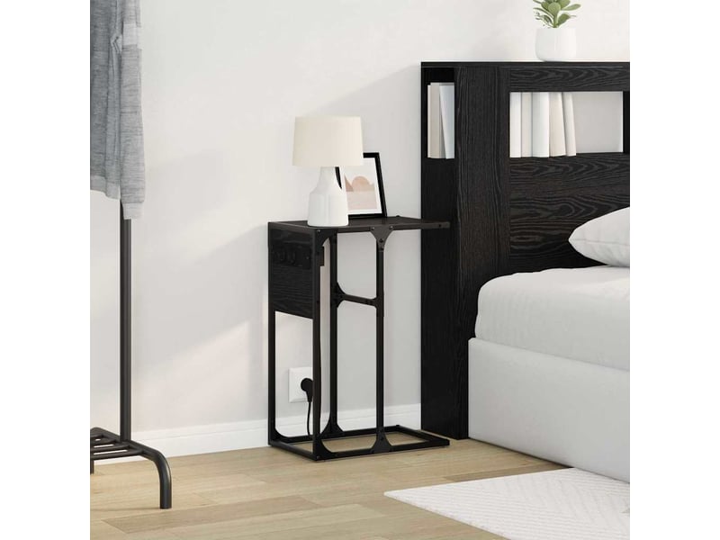 Table de chevet - cabinet de chevet - table de nuit chêne noir 41,5 x 26 x 60,5 cm  - Conforama D