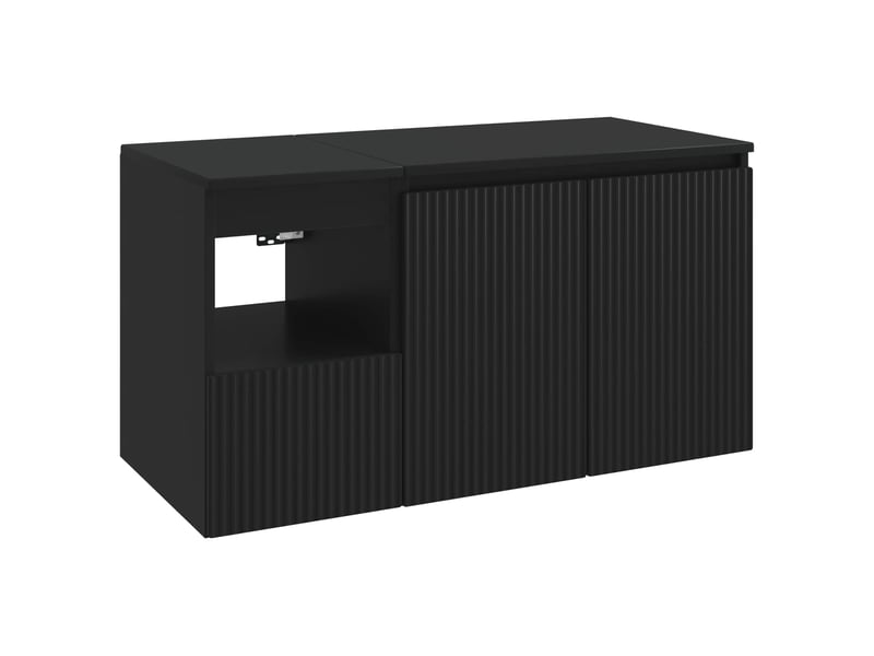  Ensemble de mobilier de salle de bain 2 pc noir cf64181  - Conforama A
