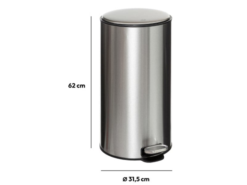 Poubelle cuisine 30 L argenté DELTA - Conforama H