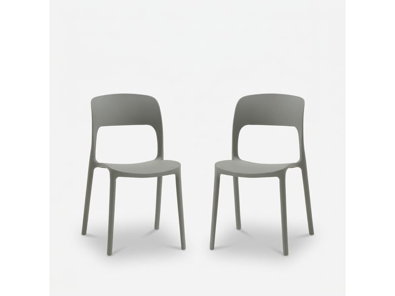  Lot de 2 chaises de salle à manger empilables numana - gris  - Conforama A