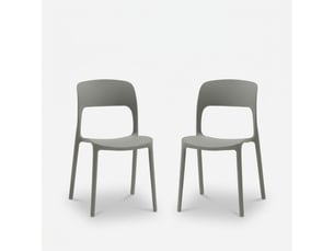 Lot de 2 chaises de salle à manger empilables numana - gris