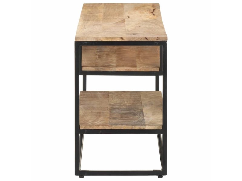  Meuble tv - banc tv - meuble de rangement 130x30x45 cm bois de manguier brut  - Conforama C