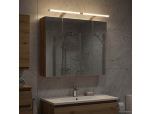 Amoire de salle de bain, meuble de salle de bain avec miroir chêne artisanal shl2491