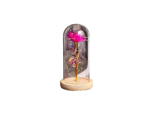 Lampe romantique et créative ornée de fleurs artificielles éternelles pour la saint-valentinrose