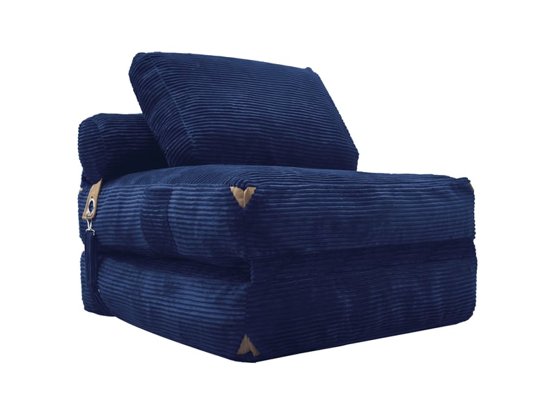 Canapé lit pliant 1 place compact bleu evryae  - Conforama A
