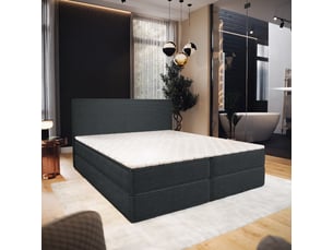 Lit avec rangement 160x200 cm <strong>MASSENO</strong> <strong></strong> coloris gris