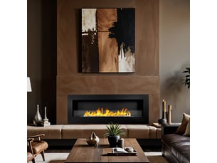 Cheminée murale bioéthanol siena 120 - 120 x 41 x 15 cm avec brûleur de 1,25 l en acier noir