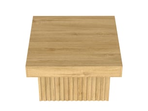 Table basse fixe carrée pour salon en mdf et panneaux de particules, coloris naturel, 79 × 79 × 46 cm - uvrion