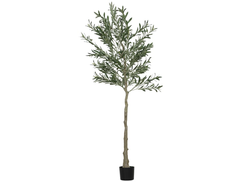  Olivier artificiel, 180 cm de haut, faux arbre avec 900 feuilles et 40 olives, pot inclus  - Conforama B