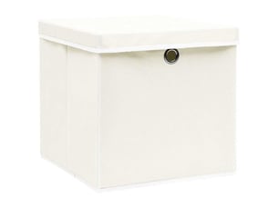 Boîtes de rangement avec couvercles 4pcs blanc 32x32x32cm tissu