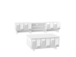 Meuble tv coloris blanc 180 cm MEUBLIV  
