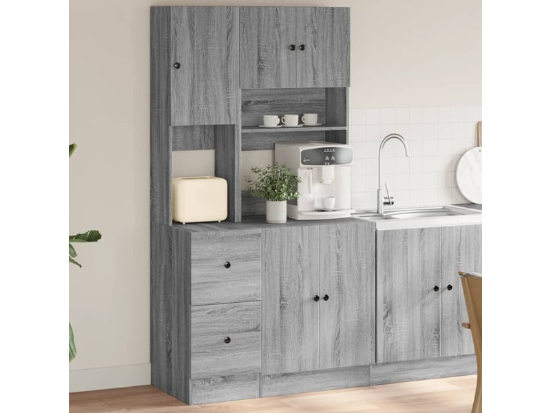  Meuble de rangement, armoire de cuisine sonoma gris 95x50x180cm bois d’ingénierie  - Conforama B