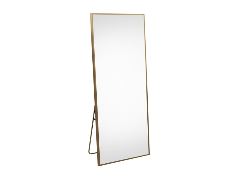  Miroir sur pied rectangulaire doré - 164x54cm - miroir psyché mural ou autoportant avec cadre en aluminium et verre trempé  - Conforama A